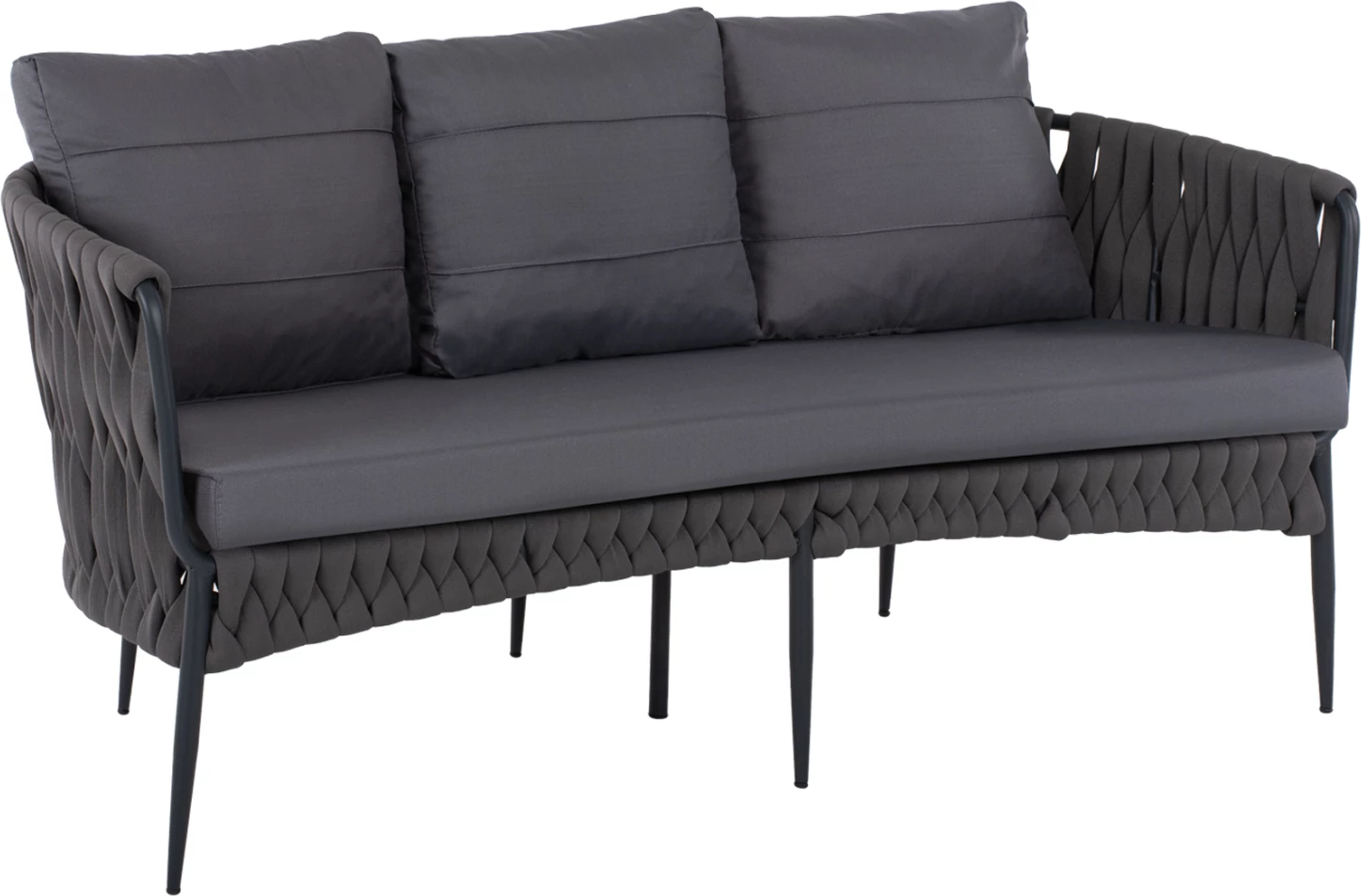 Divan 3-vendësh, alumini, antracit-gri e lehtë, FH5924.10, 188x76x95H cm
