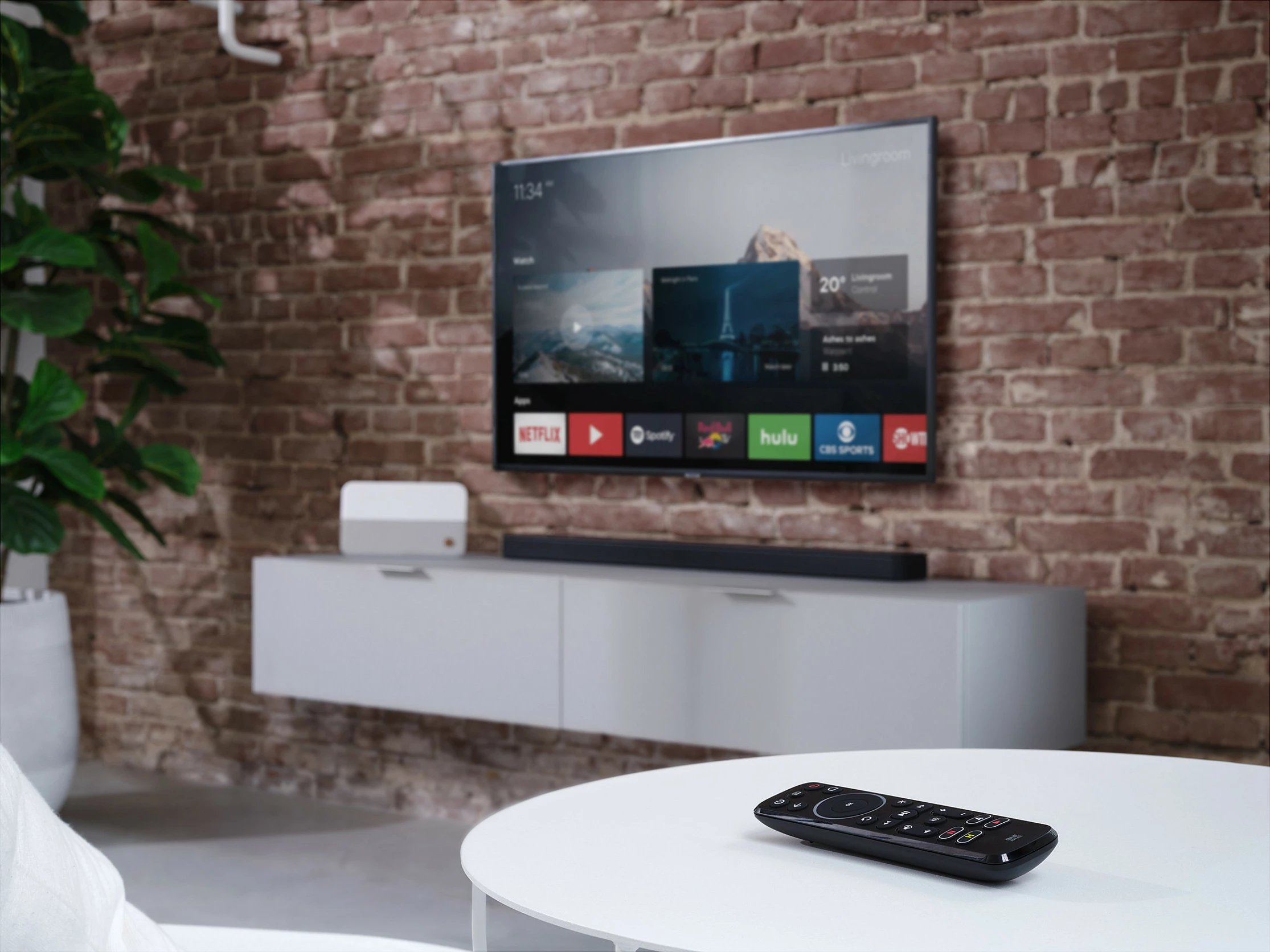 Telekomandë universale One for All Streamer, për TV/Streaming Box/Audio, me ndriçim, e zezë