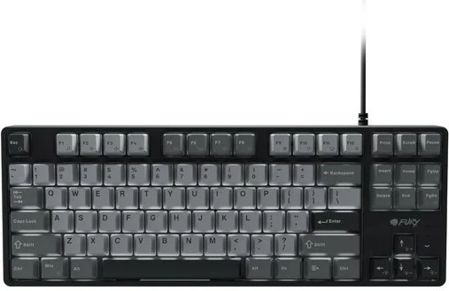Tastierë mekanike Fury Kanabo K2, 87 taste, TKL, me dritë të bardhë, ngjyrë zi-gri