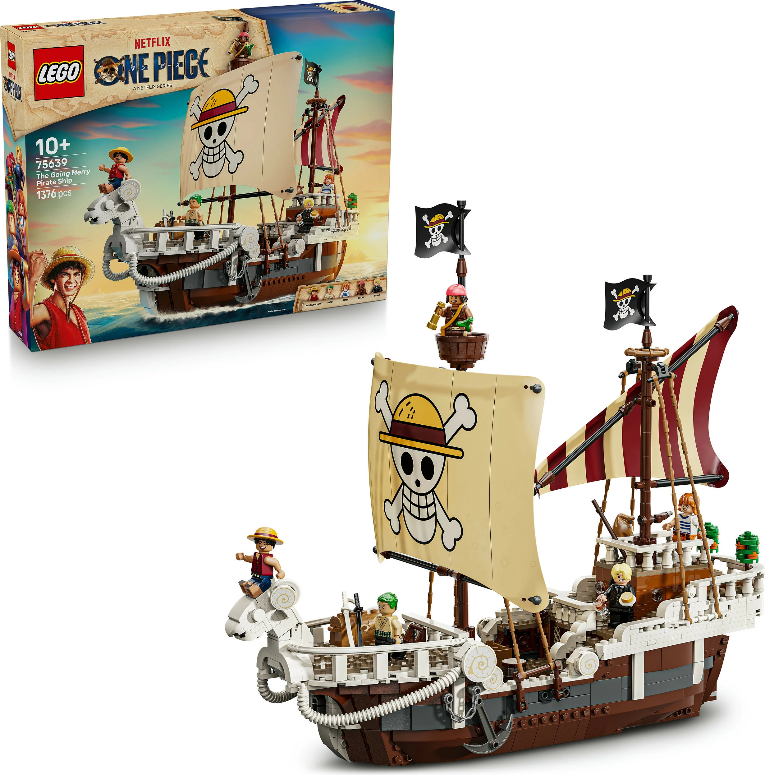 Set ndërtimi LEGO ONE PIECE The Going Merry Pirate Ship 75639, 1376 pjesë, 10+, multikolor