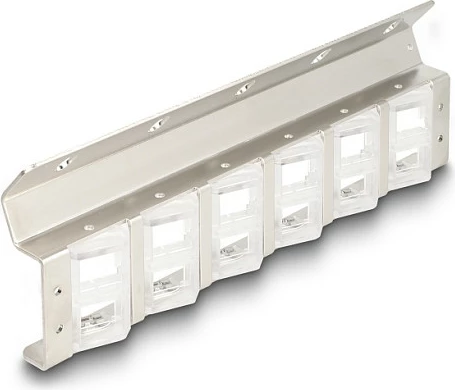 Mbajtës Keystone DeLOCK 12 porta i pjerrët, për rack 10"/19", argjend