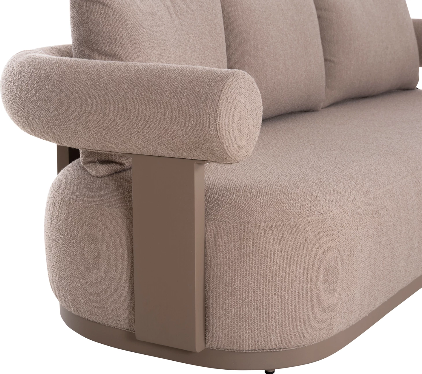 Divan treshe DECCARD CD6462.02, alumin dhe material, bezhë, 230x92x67Y