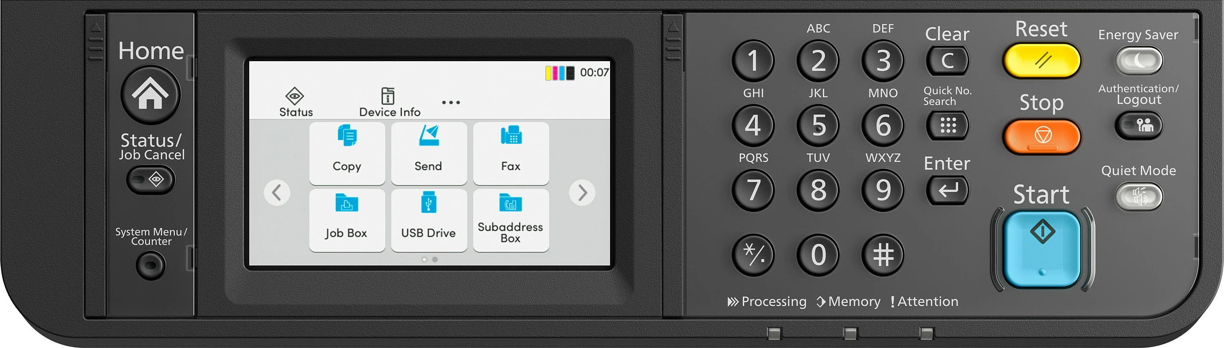 Printer multifunksional Kyocera ECOSYS MA2600cfx, laser me ngjyra, A4, duplex, ADF 50 fletë, bardhë/zi
