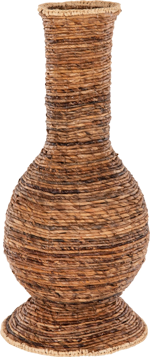 Vazo dekorative për dysheme, fibra banane, ngjyrë kafe, FH7864, Φ33x74H cm