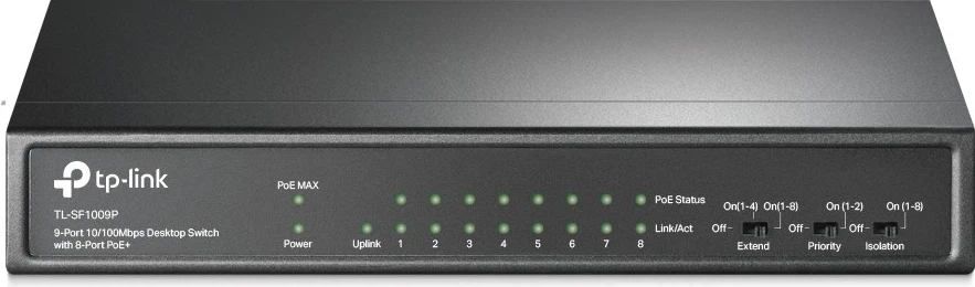Switch Desktop TP-Link, 10/100Mbps, 8 porte PoE+, i zi