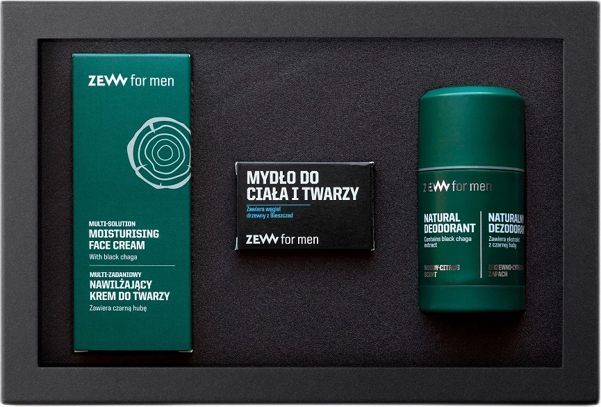 Set kozmetik për meshkuj Zew For Men Moisturizing Face Cream 80ml + Body and Face Soap 85ml + Stick Deodorant 80ml