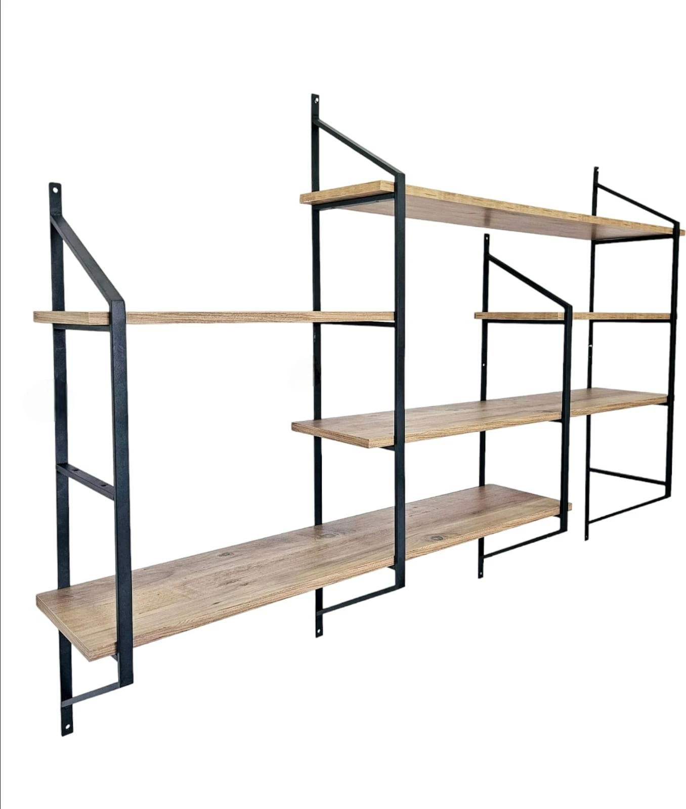 Raft muri Skye Decor, ngjyrë e zezë dhe pishë Atlantike, Raffy7