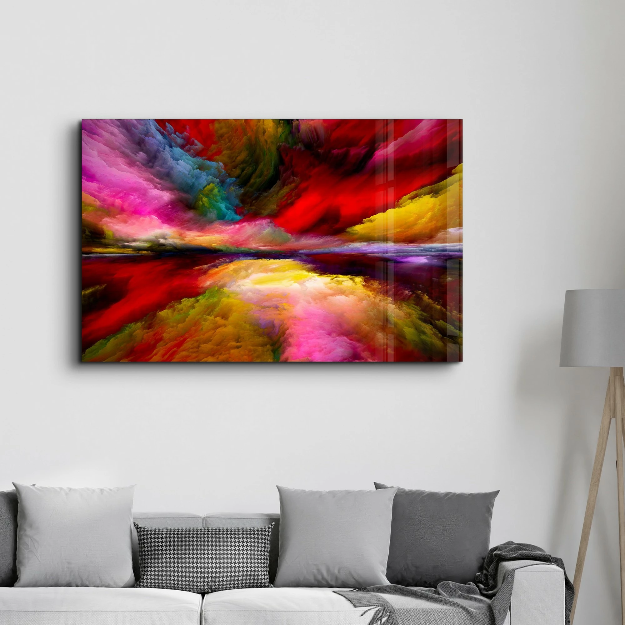 Pikturë dekorative prej xhami të temperuar, shumëngjyrëshe, CAM-2047, 70x110cm