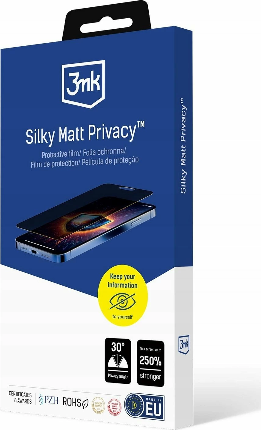 Foli mbrojtëse ekrani 3MK Silky Matt Privacy për Google Pixel 9A, matte privatësi, e zezë