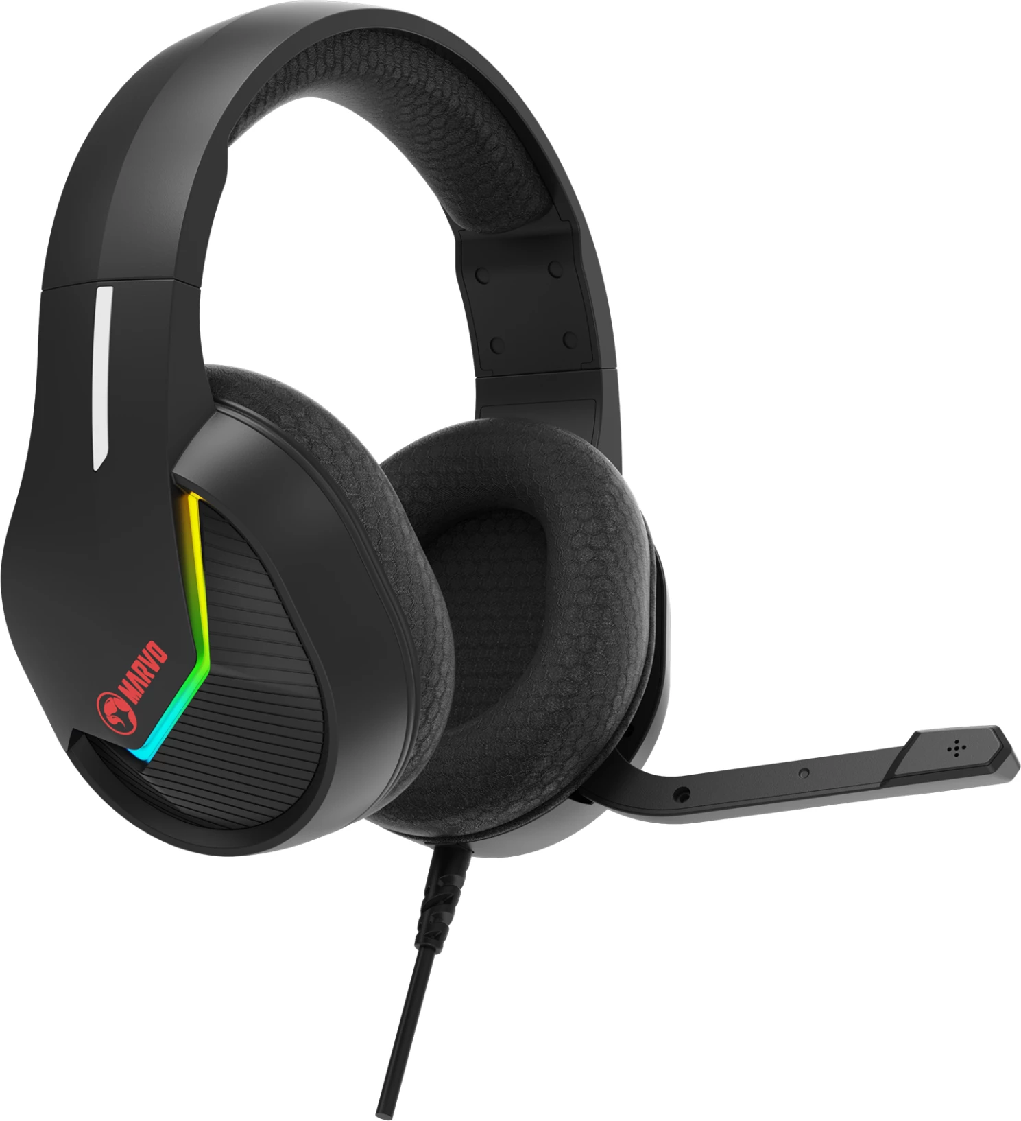 Kufje gaming Marvo H8618 me mikrofon, RGB, wired (USB/3.5mm), të zeza