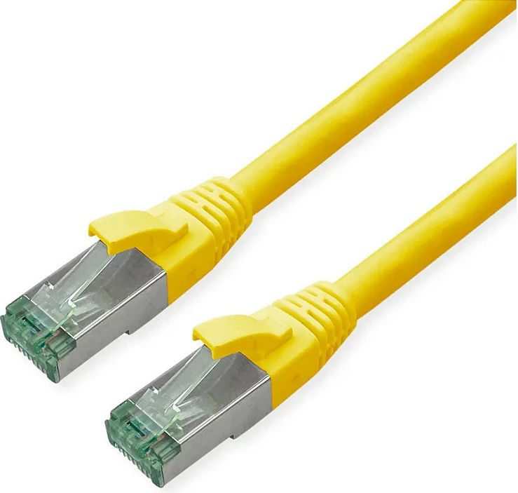 Kabllo rrjeti ROLINE 21.45.3272 Cat6a 0.3m RJ-45 S/FTP, e verdhë