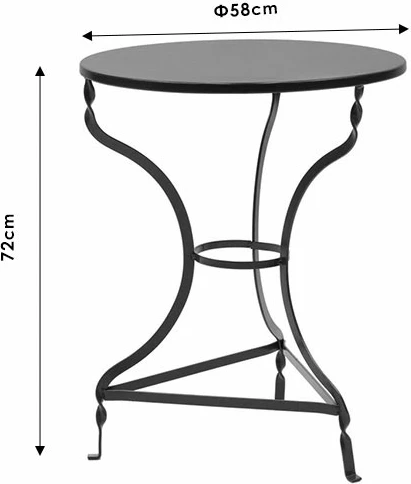 Tavolinë Zappeion Noah metalike e zezë D58x72cm