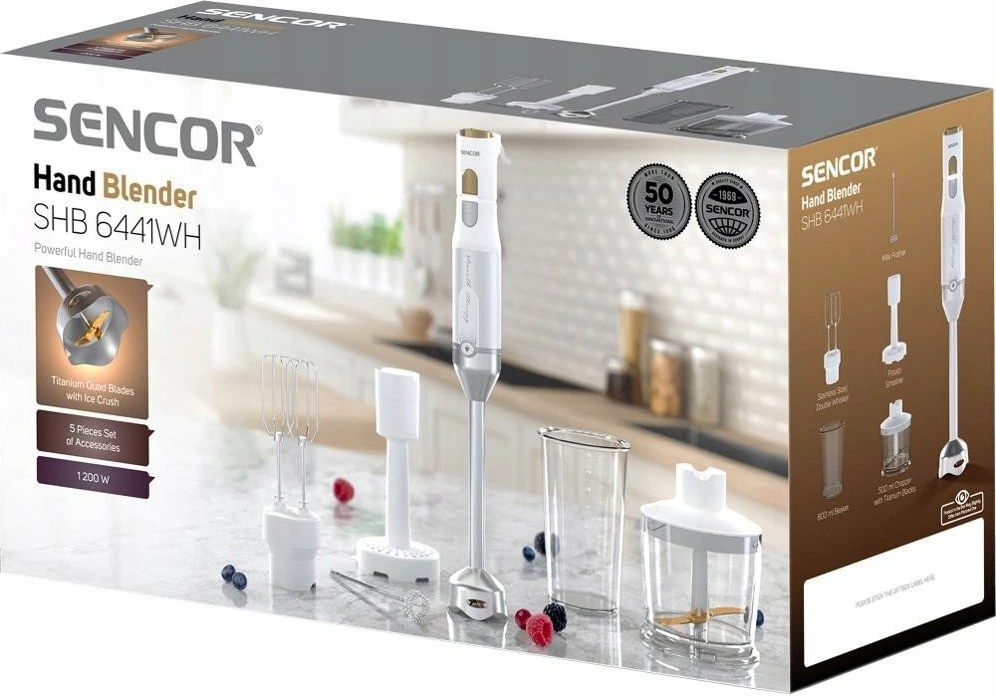 Blender dore Sencor SHB 6441WH 1200W, set me aksesorë, bardhë