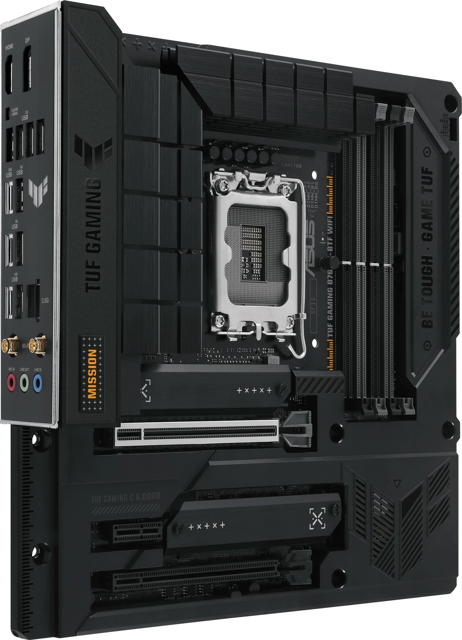 Pllakë amë ASUS TUF GAMING B760M-BTF WIFI, Intel, LGA 1700, DDR5, micro ATX