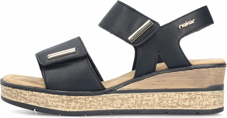 Sandale platforme femra Rieker 63781-00, të zeza