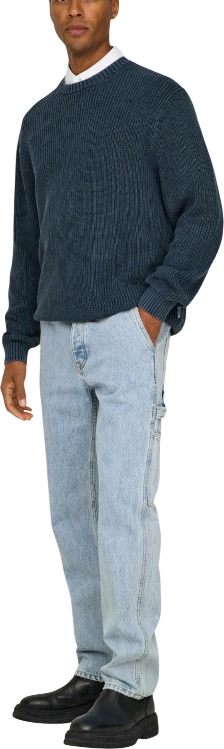Xhinse për meshkuj Only & Sons ONSEDGE STRAIGHT CAR LB 1087TAI DNM NOOS 22031087, blu denim [Madhësia: W33 L34]