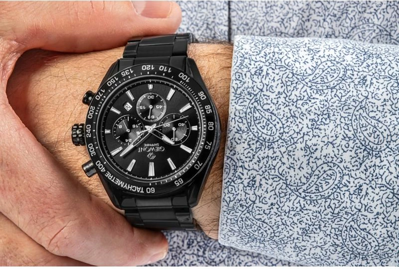 Orë dore meshkuj Giewont GW9580-B2, e zezë