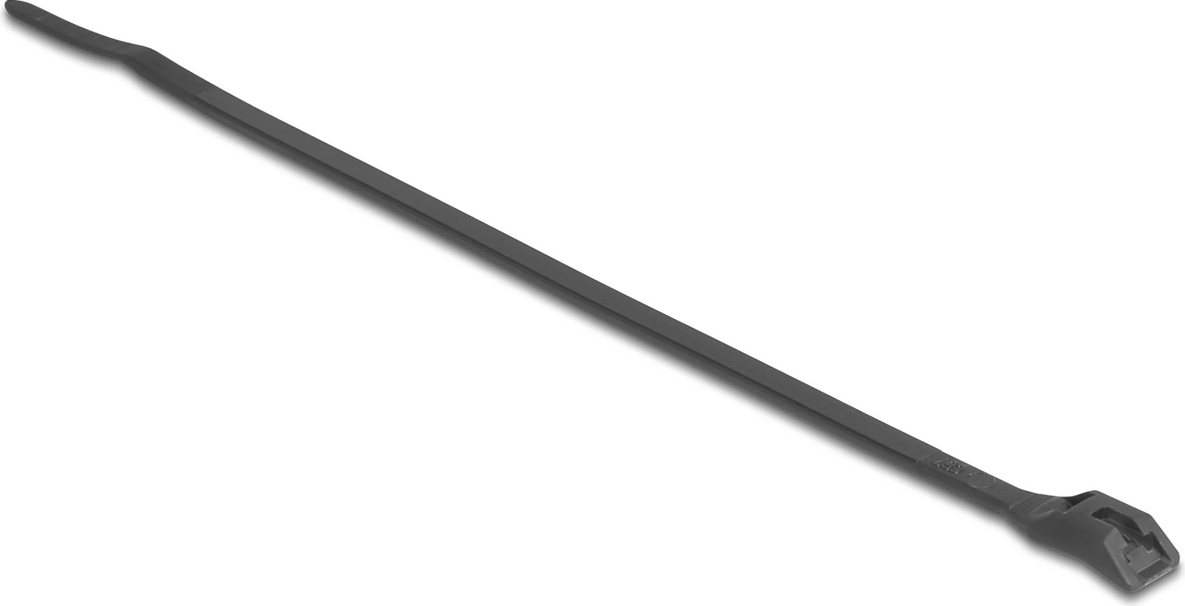 Lidhëse kabllosh DeLOCK 205x2.5 mm, 100 copë, poliamid, flame-retardant, të zeza