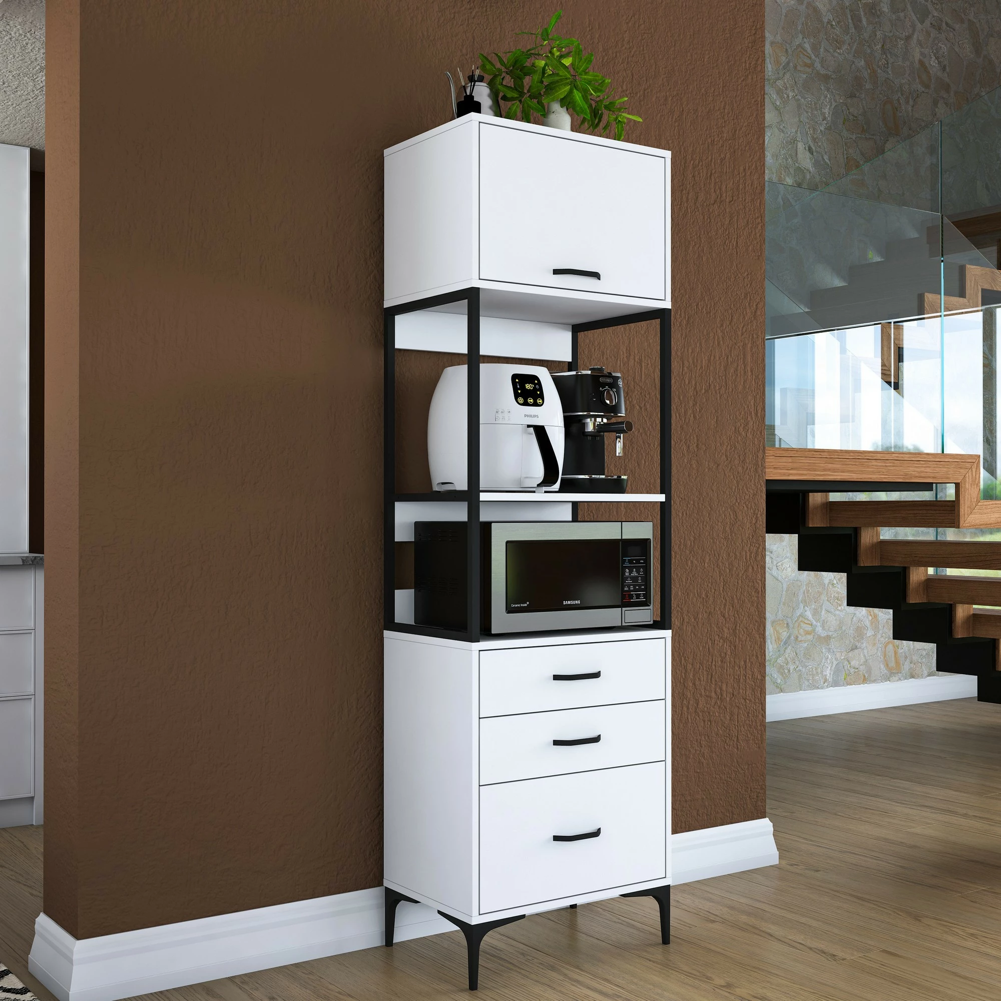 Dollap multifunksional Hanah Home, JE135 - 3101, i bardhë