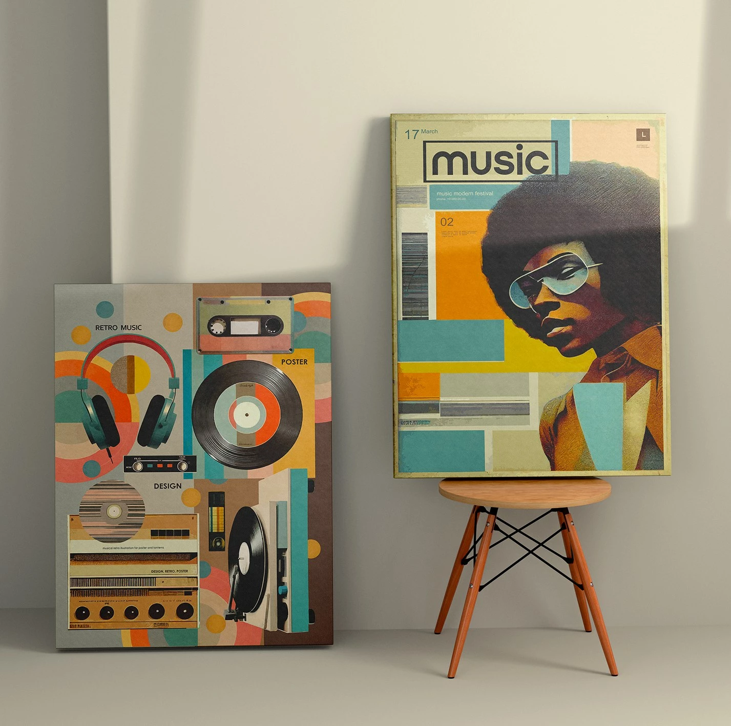 Pikturë dekorative në kanavacë (2 copë), Wallity, 2KNV4376, 50x70cm