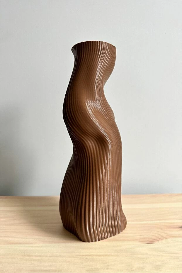 Vazo dekorative Wave, ngjyrë kafe, Evila Originals, 23cm