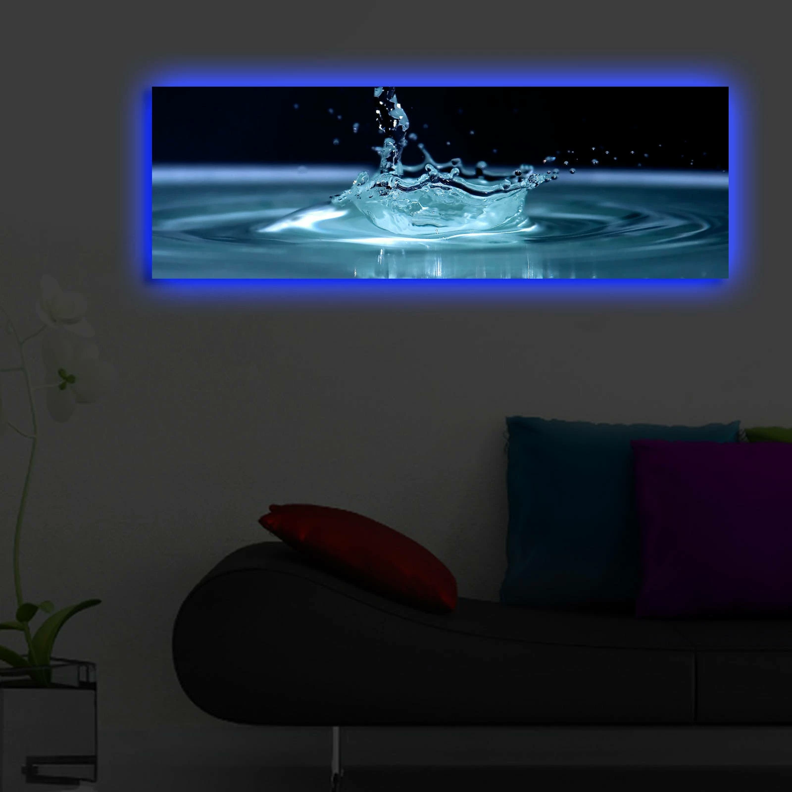 Pikturë dekorative me drita LED, shumëngjyrëshe, Wallity 3090DACT-41, 30x90cm