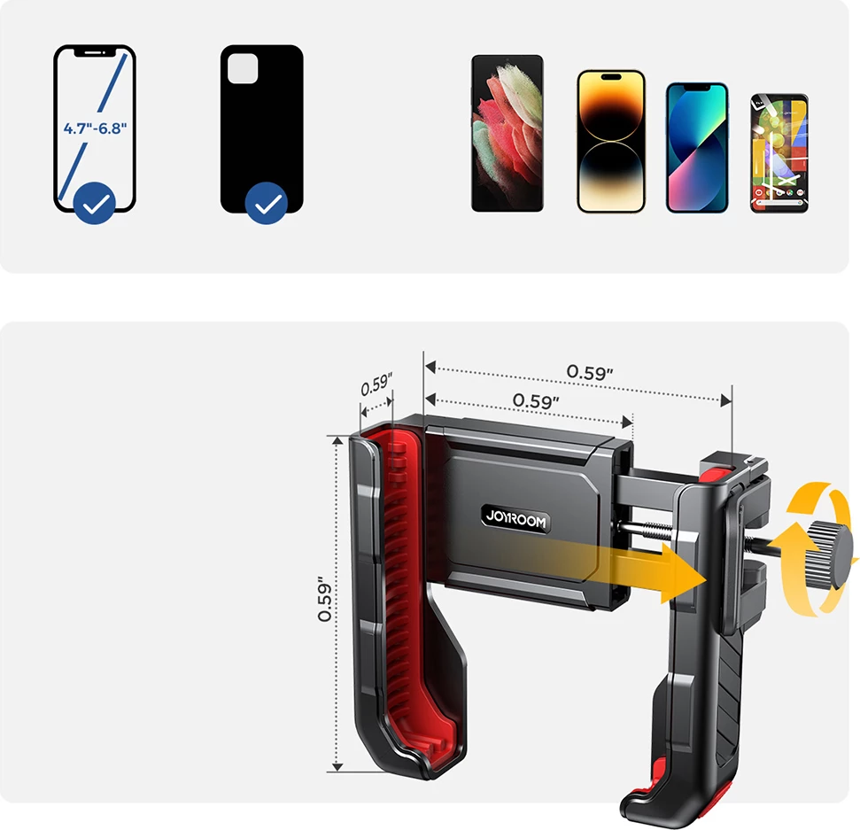 Mbajtës telefoni Joyroom JR-ZS266 për biçikletë, skuter, motoçikletë, i zi
