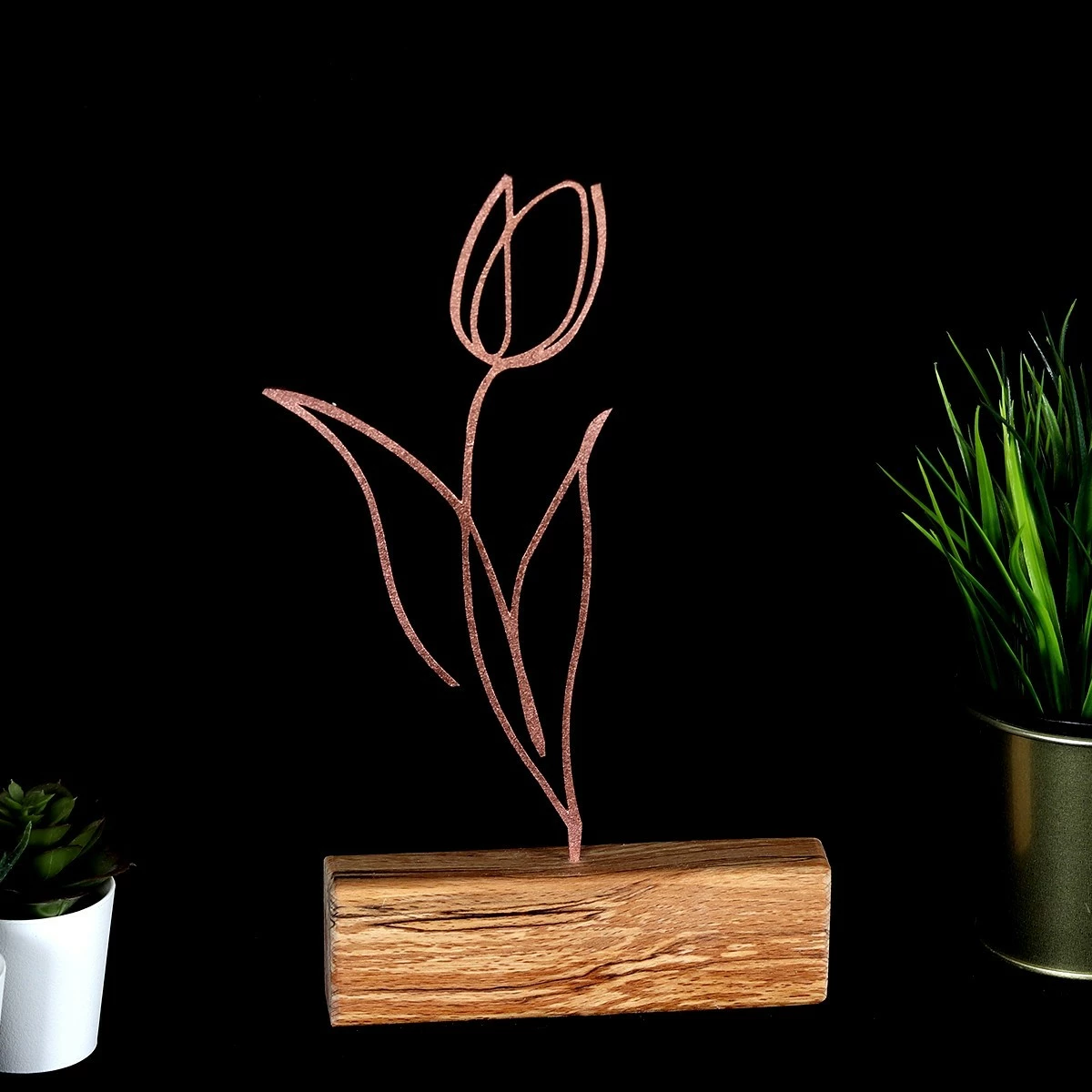 Objekt dekorativ Aberto Design, tulipan, bronz