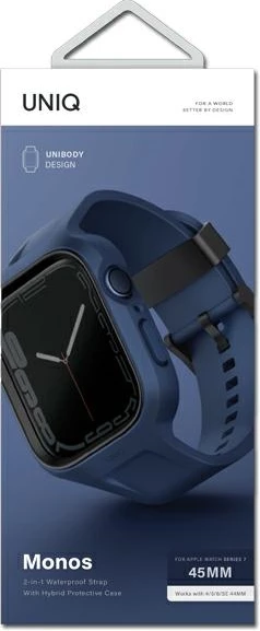 Rrip me mbështjellës UNIQ Monos për Apple Watch 44/45mm, Blu, Set 2-në-1