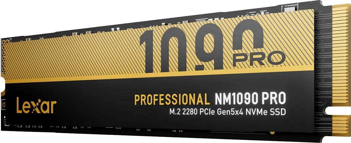 SSD M.2 Lexar NM1090 Pro 4TB, NVMe PCIe 5.0, 2280, e zezë/artë