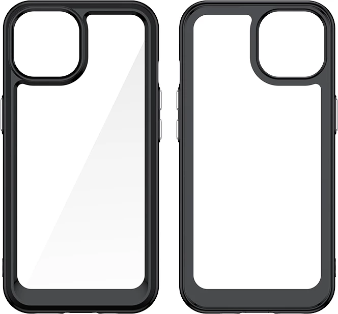 Mbështjellës i përforcuar Hurtel Outer Space Case për iPhone 15 Plus, i zi