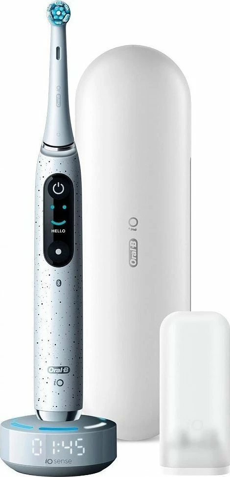 Furçë dhëmbësh elektrike Oral-B iO Series 10, 7 modalitete, 1 kokë, me këllëf udhëtimi, e bardhë Stardust