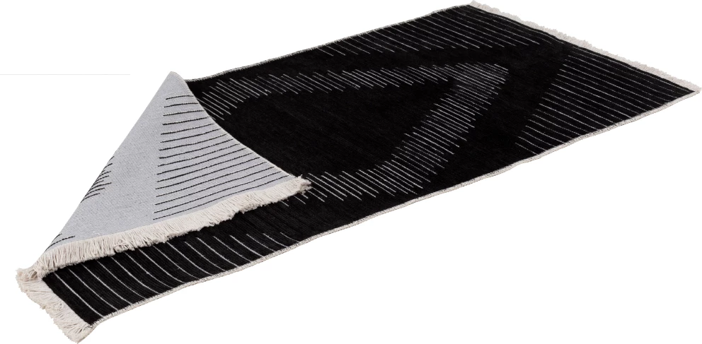 Qilim korridori Sight, 80x170, material tekstili, ngjyrë e zezë-gri