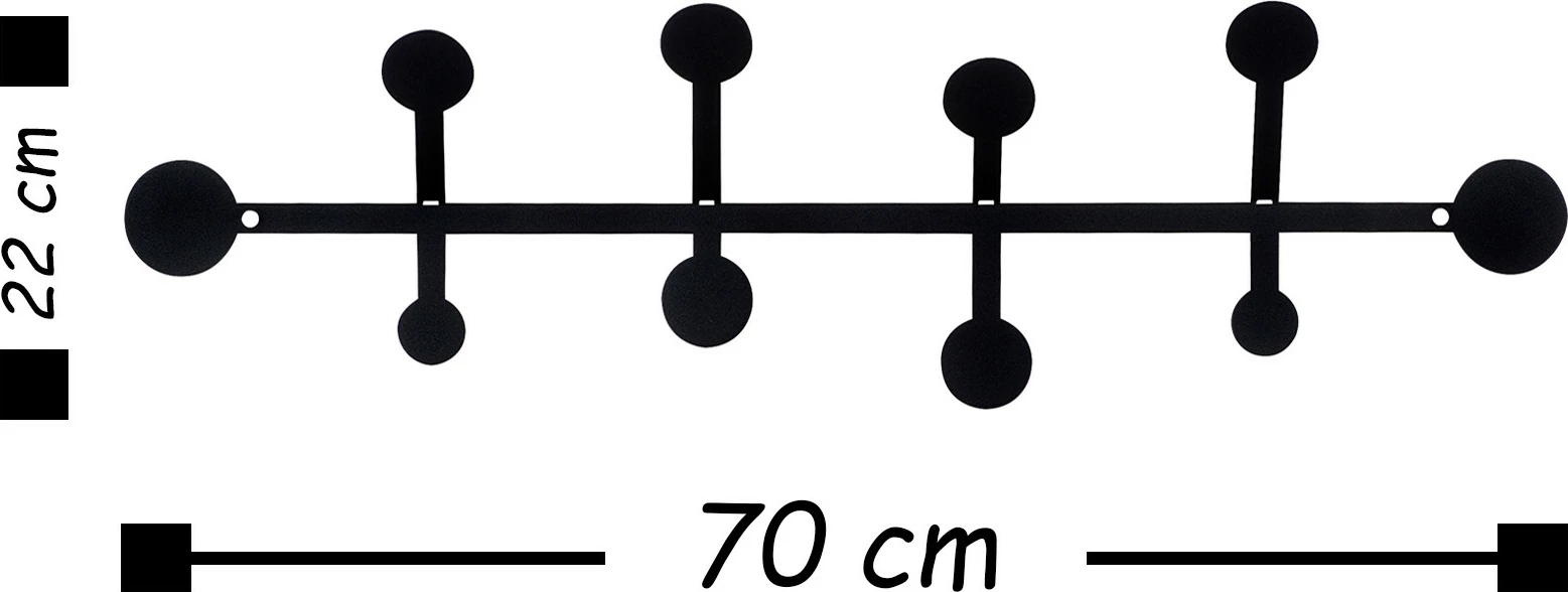 Varëse muri metalike Wallity, Rod, ngjyrë e zezë