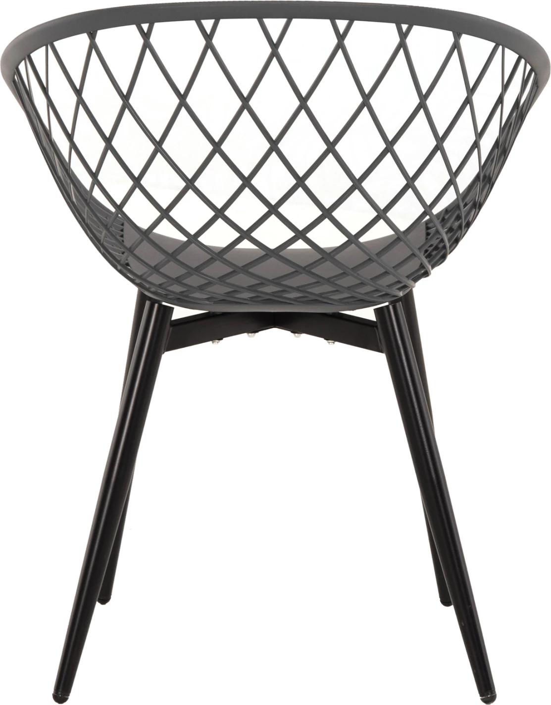 Karrige me krahë ARIADNE FH8001.30, ngjyrë gri, polipropilenë, këmbë metali të zeza, 63x56x80H cm, set prej 4 copë