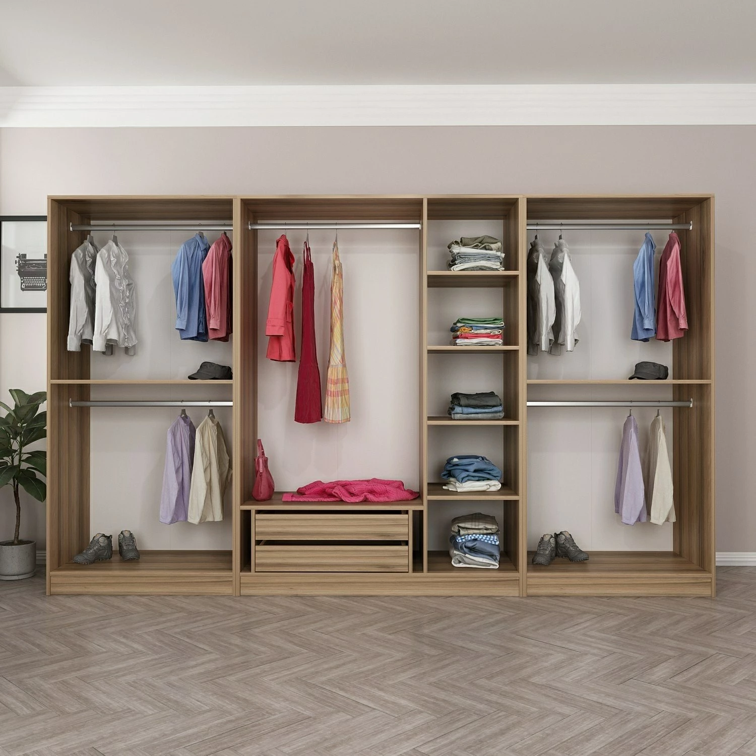 Dollap Skye Decor, Kale Plus, fume dhe lis, 315x210x52cm