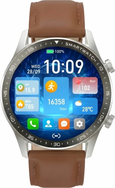 Smartwatch Gravity GT10-8, argjendt, 2 rripa