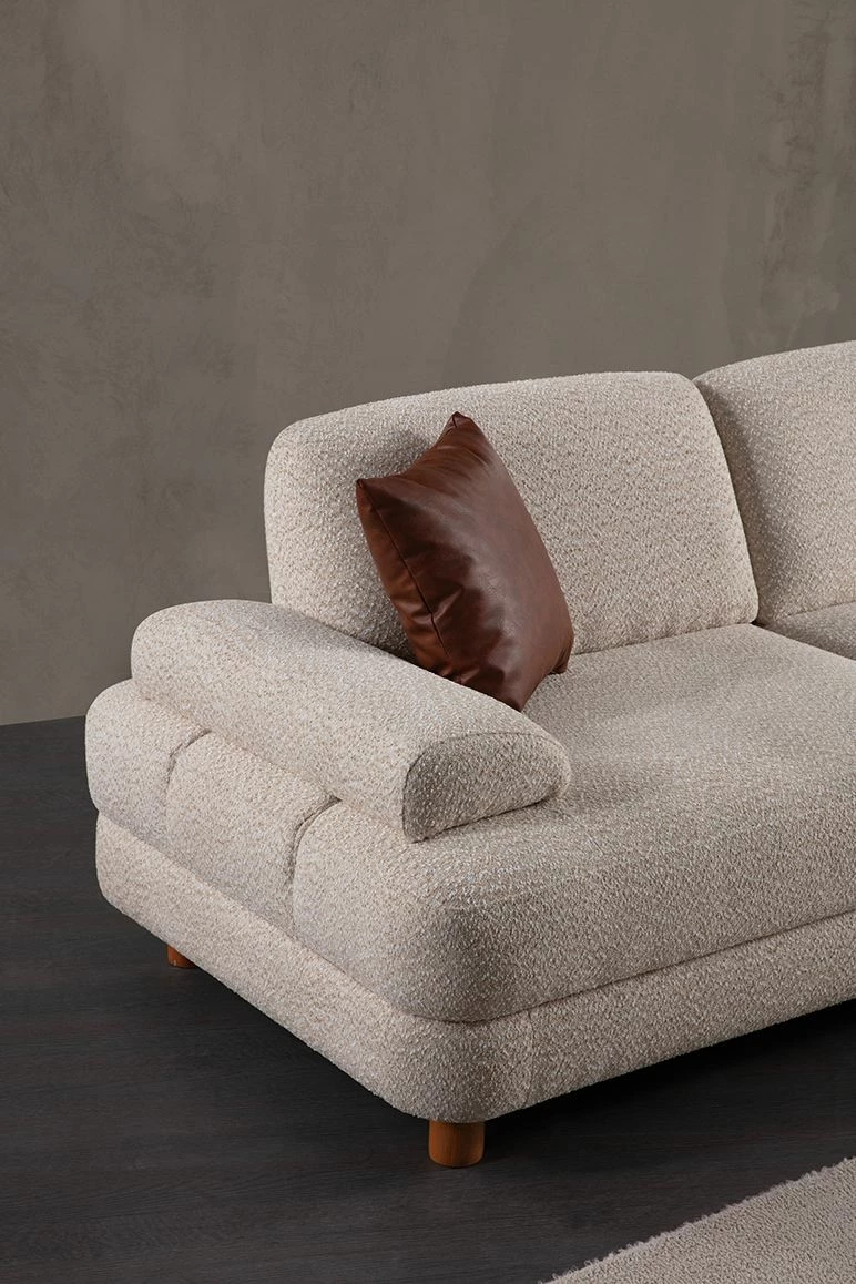 Kënd divani-krevat Atelier del Sofa, Nice L kënd djathtas, krem