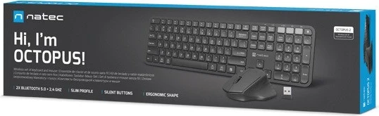 Set pa tela Natec Octopus 2, Maus dhe Tastaturë, Bluetooth dhe Radio Valë