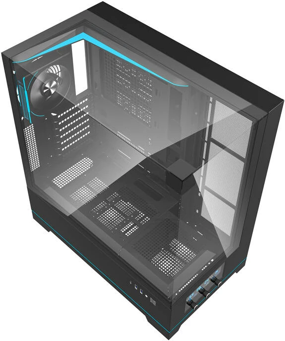 Kasë Darkflash DY450 PRO, Big Tower, ARGB, xham i temperuar, e zezë