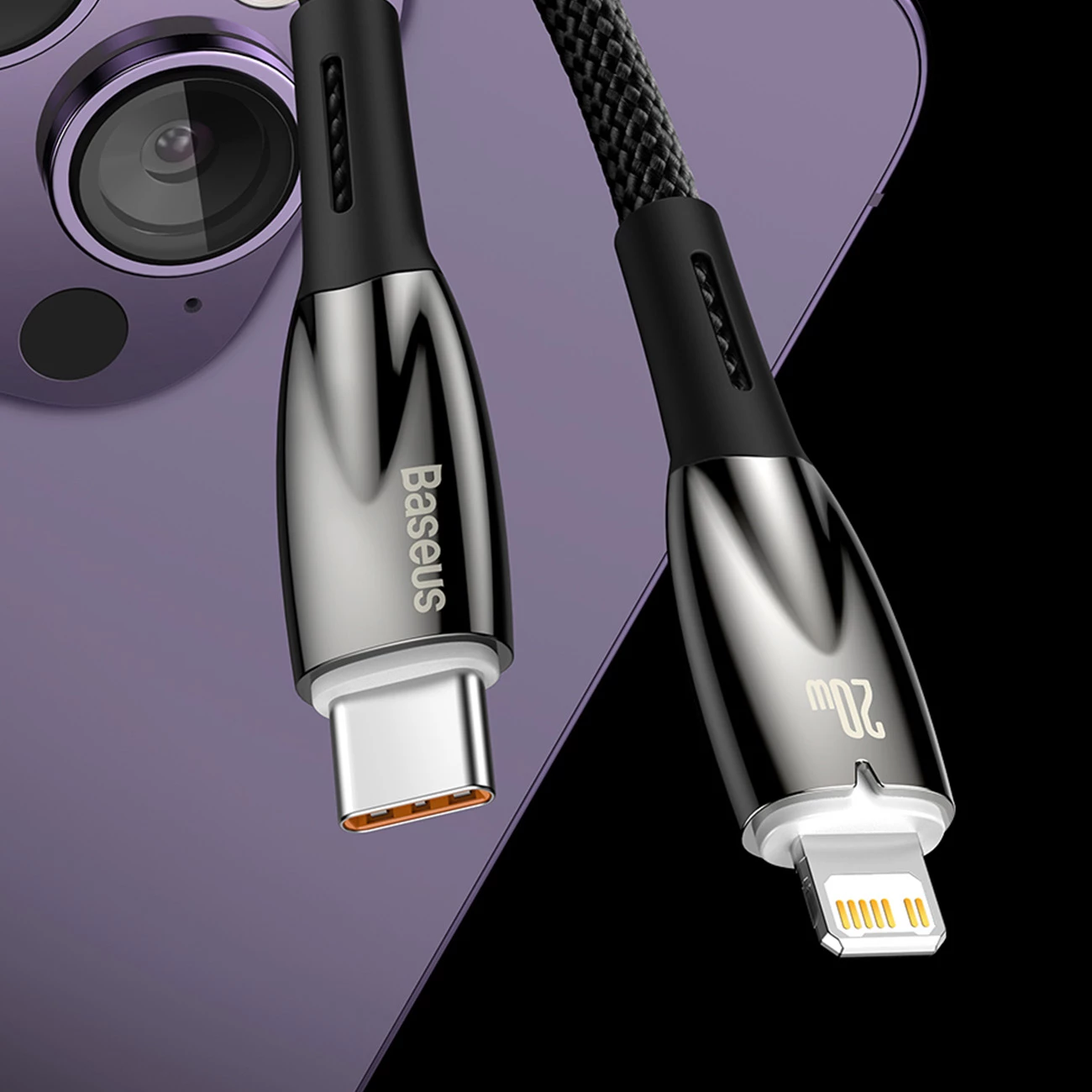 Kabllo USB-C Baseus CADH000802, 2m, 100W, 5A, e bardhë