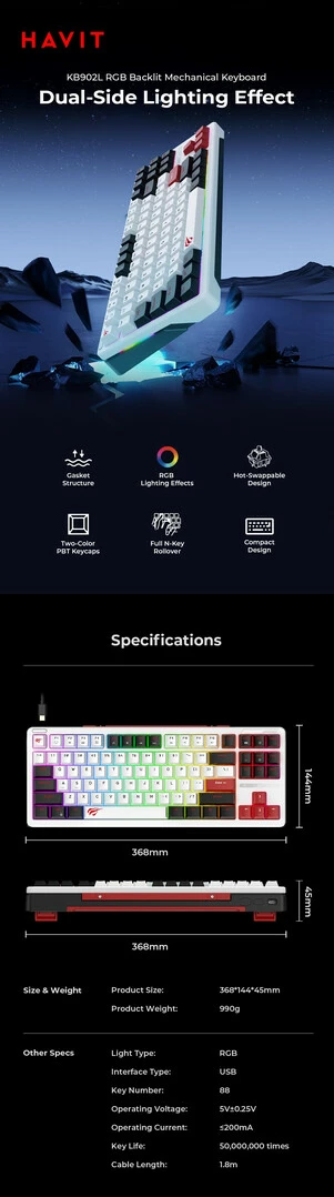 Tastierë HAVIT KB902L