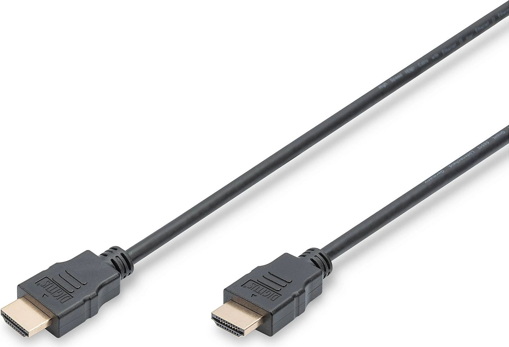 Kabëll HDMI Digitus High Speed me Ethernet, 2 m, HDMI Type A (Standard), 1920 x 1080 pixels, 3D, Zi