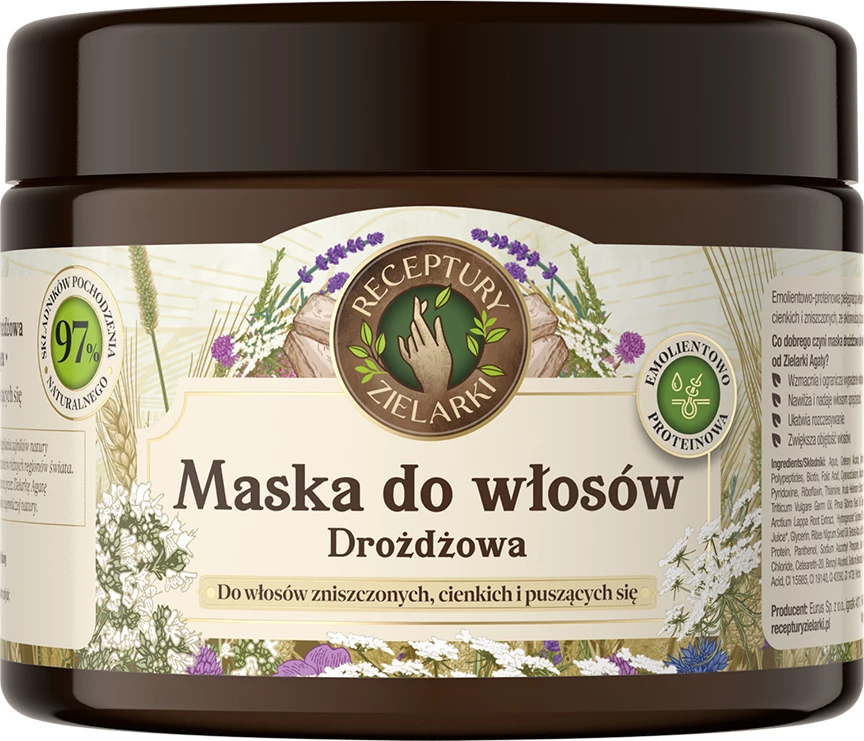 Maskë për flokë me maja Receptury Zielarki për femra, 300ml