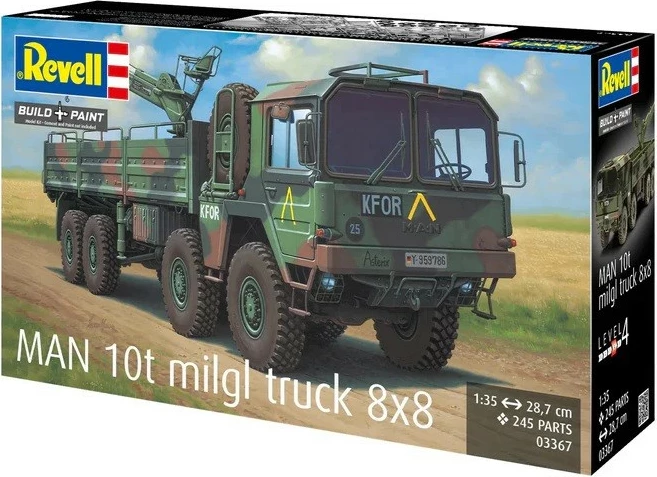 Model plastik kamioni MAN 10T Milgl 8x8 Revell 1:35, 245 pjesë