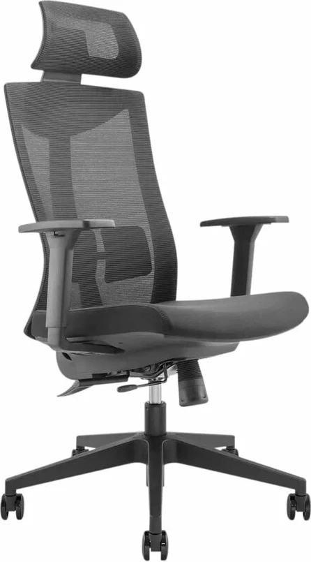 Karrige zyre UVI Focus UVIB001, ergonomike me rrjetë, me mbështetje koke, e zezë
