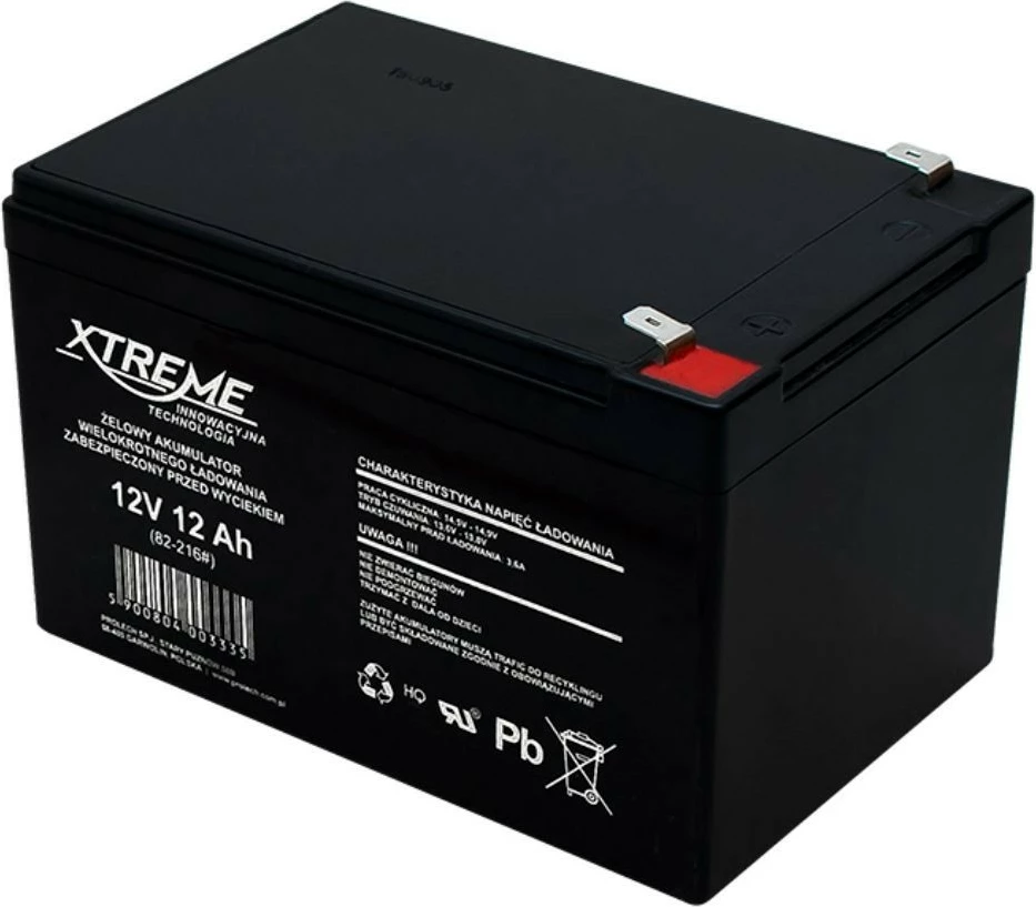 bateri xhel, BLOW, XTREME 82-216, 12V 12Ah, e zezë