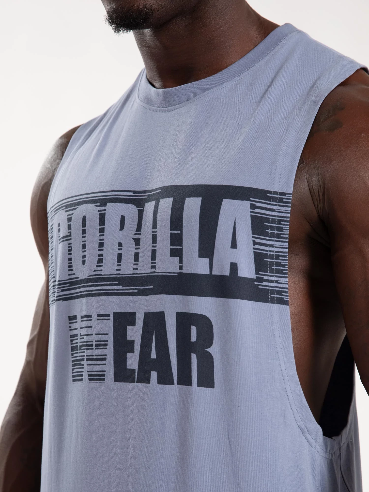 Lopez Drop Armhole Tank Top - Stonewash Blue [Madhësia: XL]