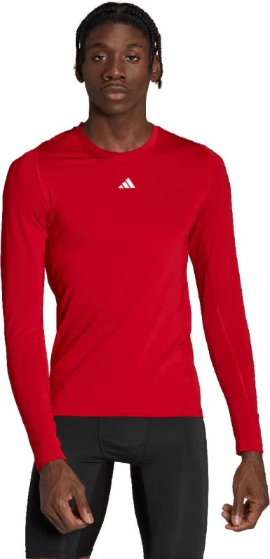 Maicë adidas Techfit Aeroready me mëngë të gjata për meshkuj, e kuqe [Madhësia: S]
