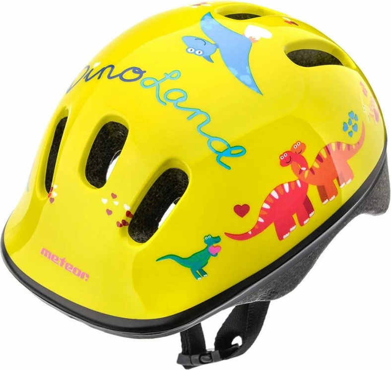 Helmetë për bicikletë për fëmijë Meteor, e verdhë